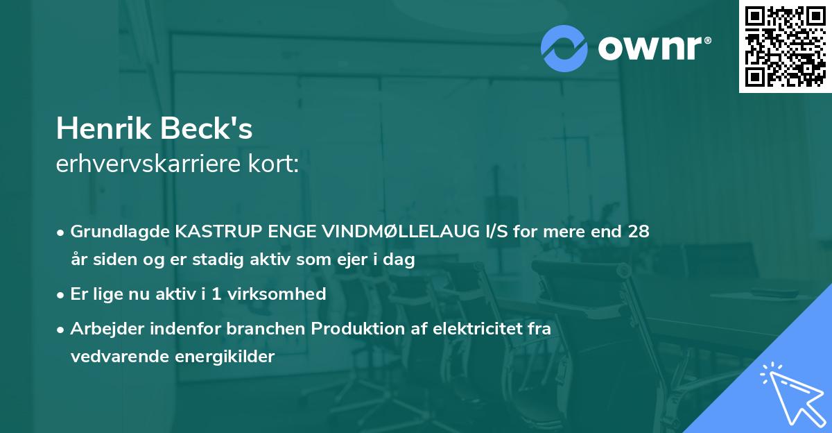 Henrik Beck's erhvervskarriere kort