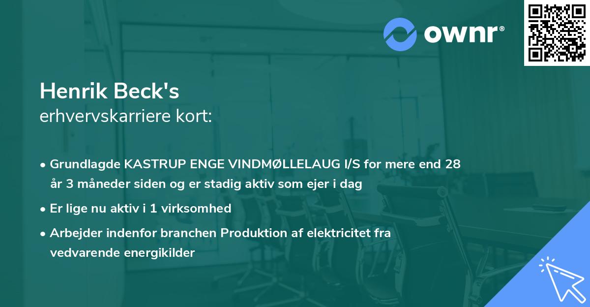 Henrik Beck's erhvervskarriere kort