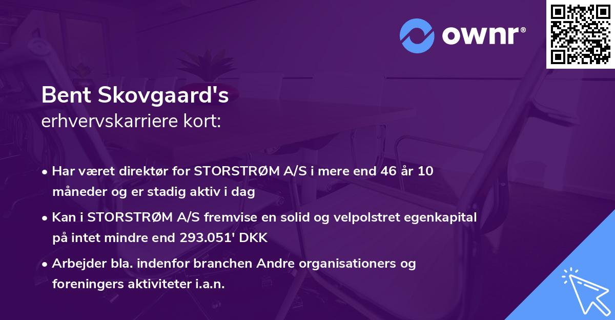 Bent Skovgaard's erhvervskarriere kort