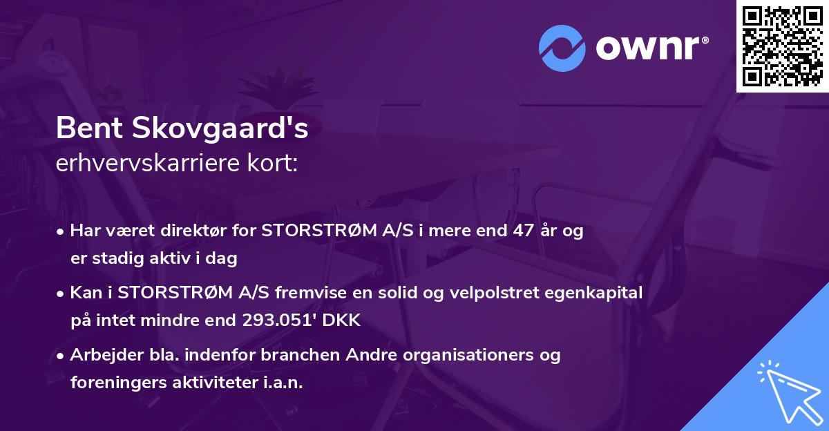 Bent Skovgaard's erhvervskarriere kort
