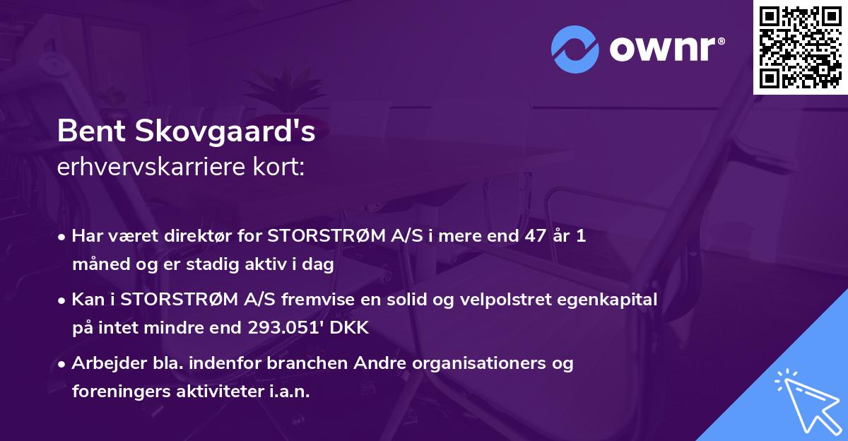 Bent Skovgaard's erhvervskarriere kort