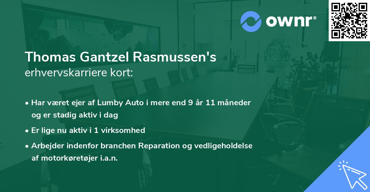 Thomas Gantzel Rasmussen's erhvervskarriere kort
