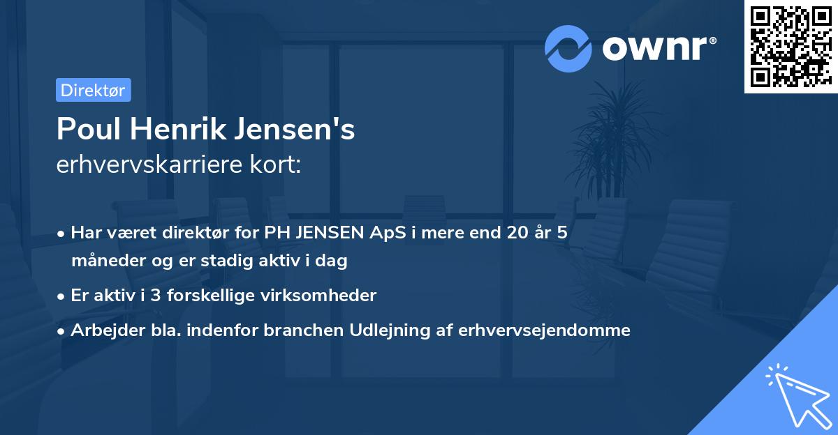 Poul Henrik Jensen's erhvervskarriere kort