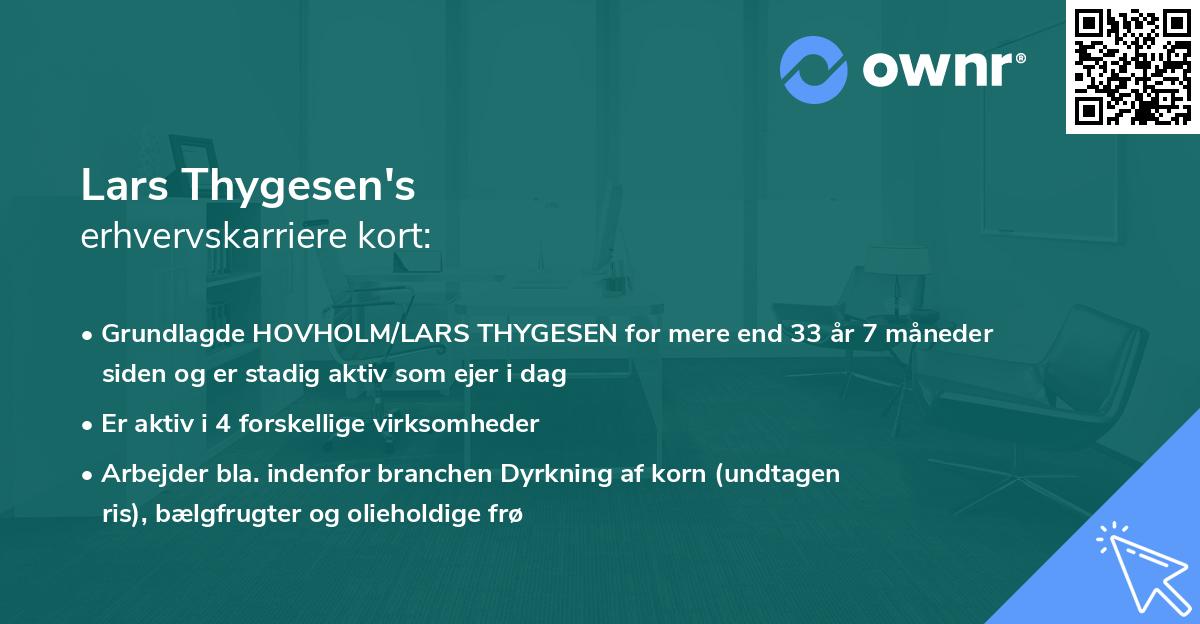 Lars Thygesen's erhvervskarriere kort