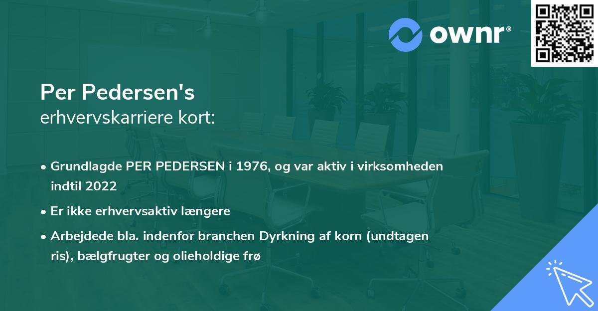 Per Pedersen's erhvervskarriere kort