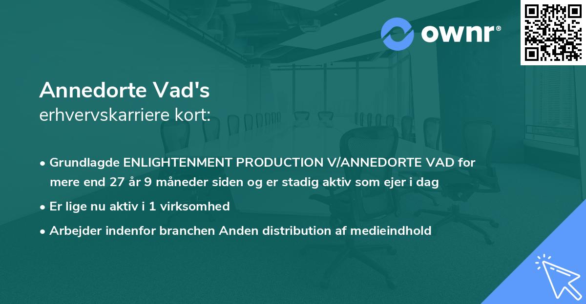 Annedorte Vad's erhvervskarriere kort