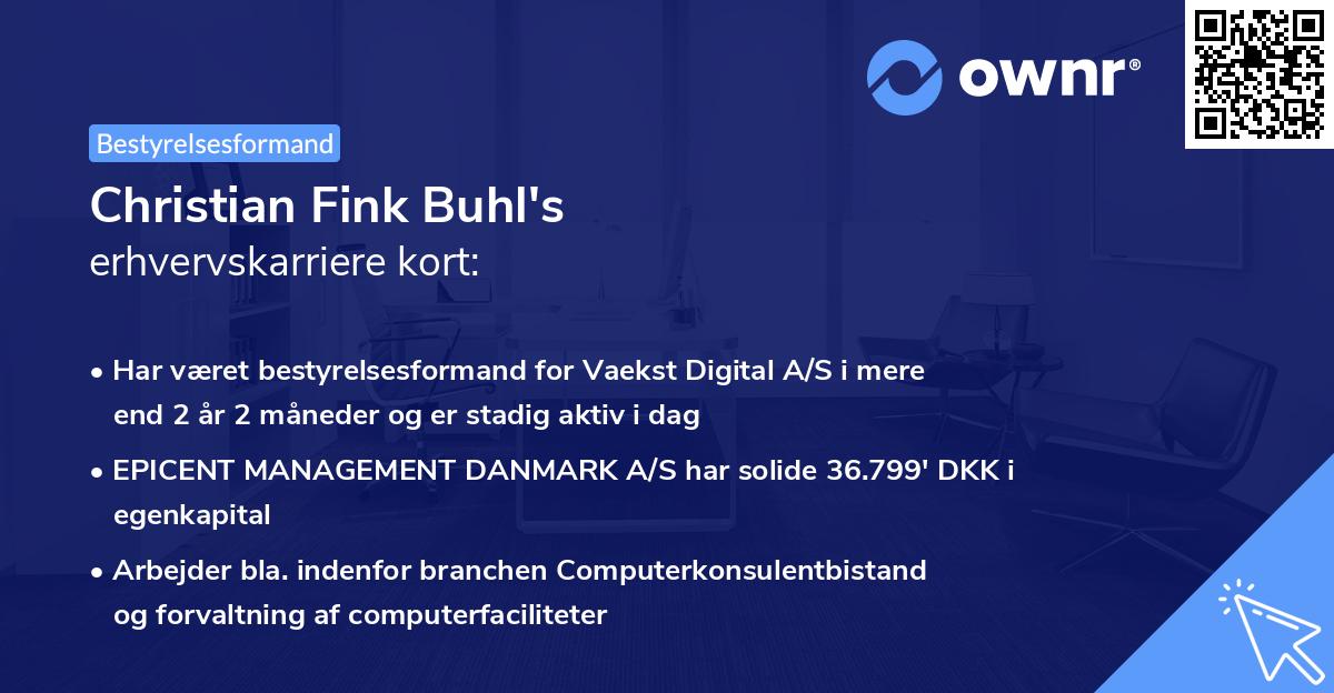 Christian Fink Buhl's erhvervskarriere kort