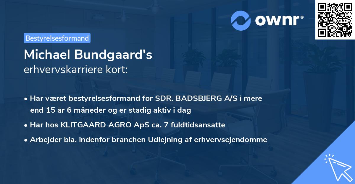 Michael Bundgaard's erhvervskarriere kort