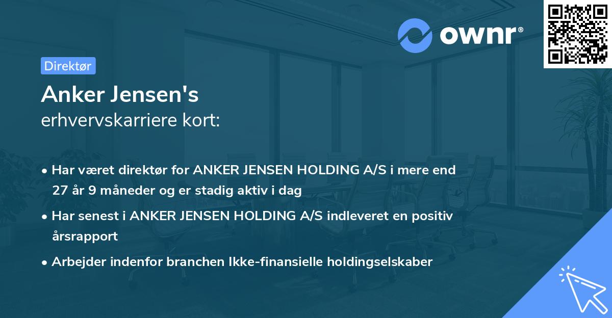 Anker Jensen's erhvervskarriere kort