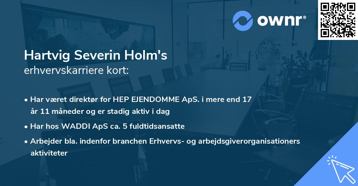 Hartvig Severin Holm's erhvervskarriere kort
