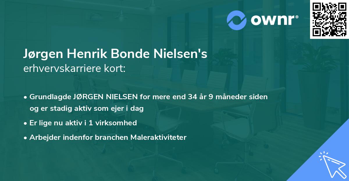 Jørgen Henrik Bonde Nielsen's erhvervskarriere kort