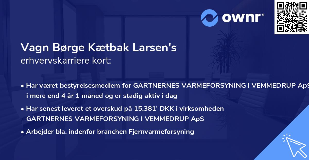 Vagn Børge Kætbak Larsen's erhvervskarriere kort