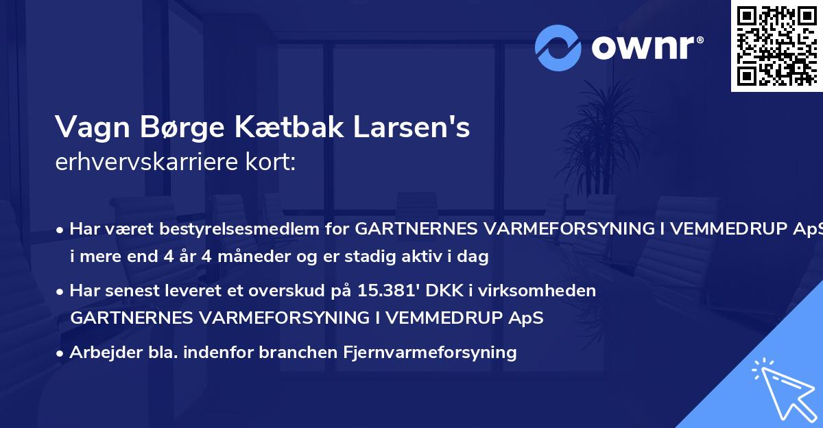 Vagn Børge Kætbak Larsen's erhvervskarriere kort