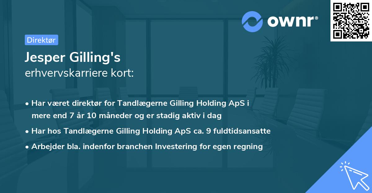 Jesper Gilling's erhvervskarriere kort