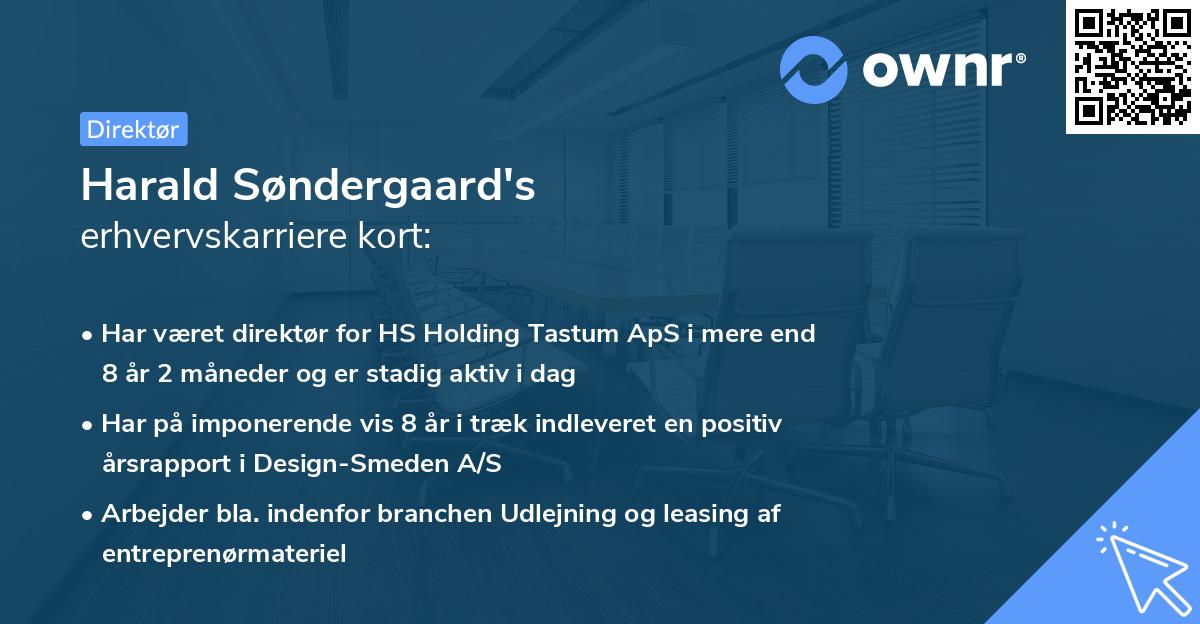 Harald Søndergaard's erhvervskarriere kort