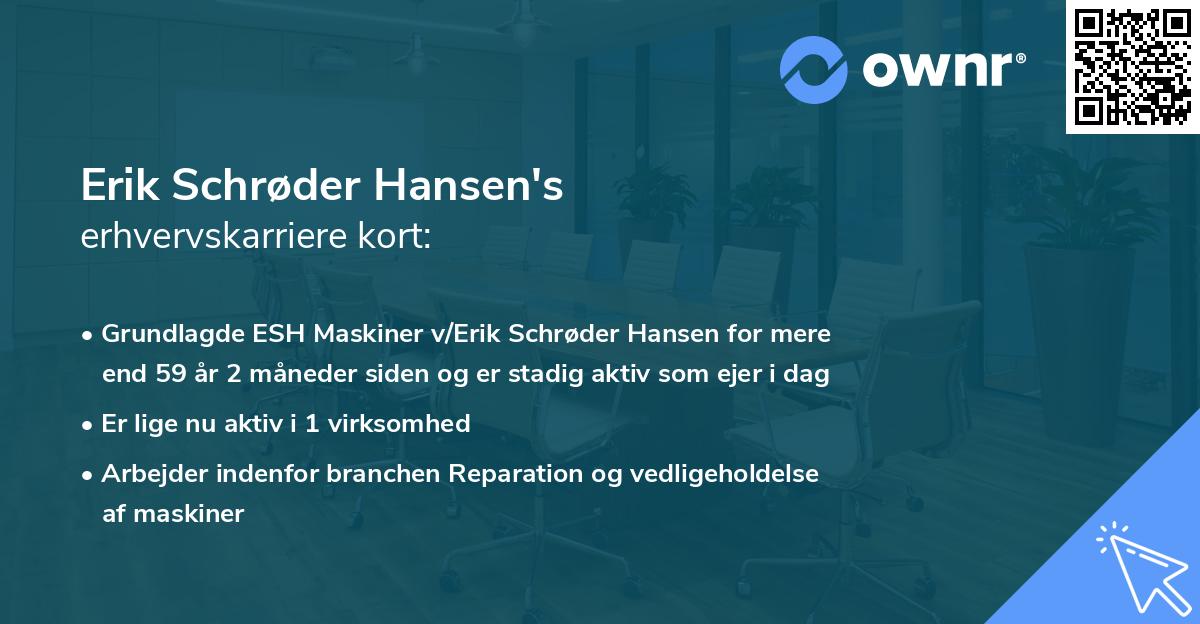Erik Schrøder Hansen's erhvervskarriere kort