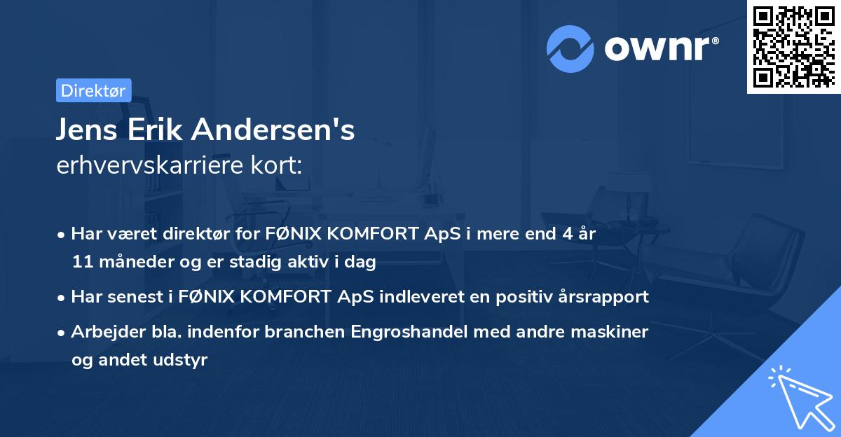 Jens Erik Andersen's erhvervskarriere kort