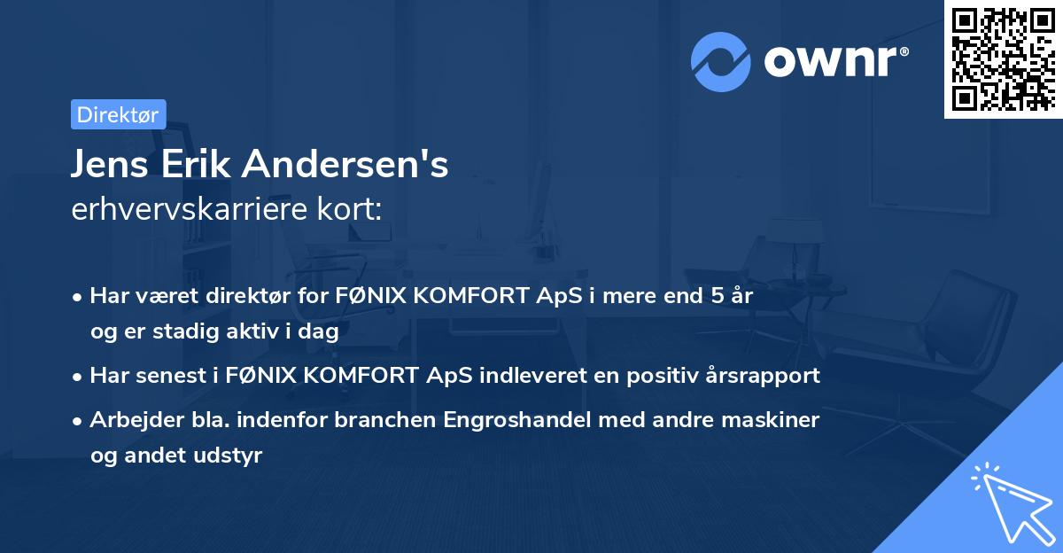 Jens Erik Andersen's erhvervskarriere kort