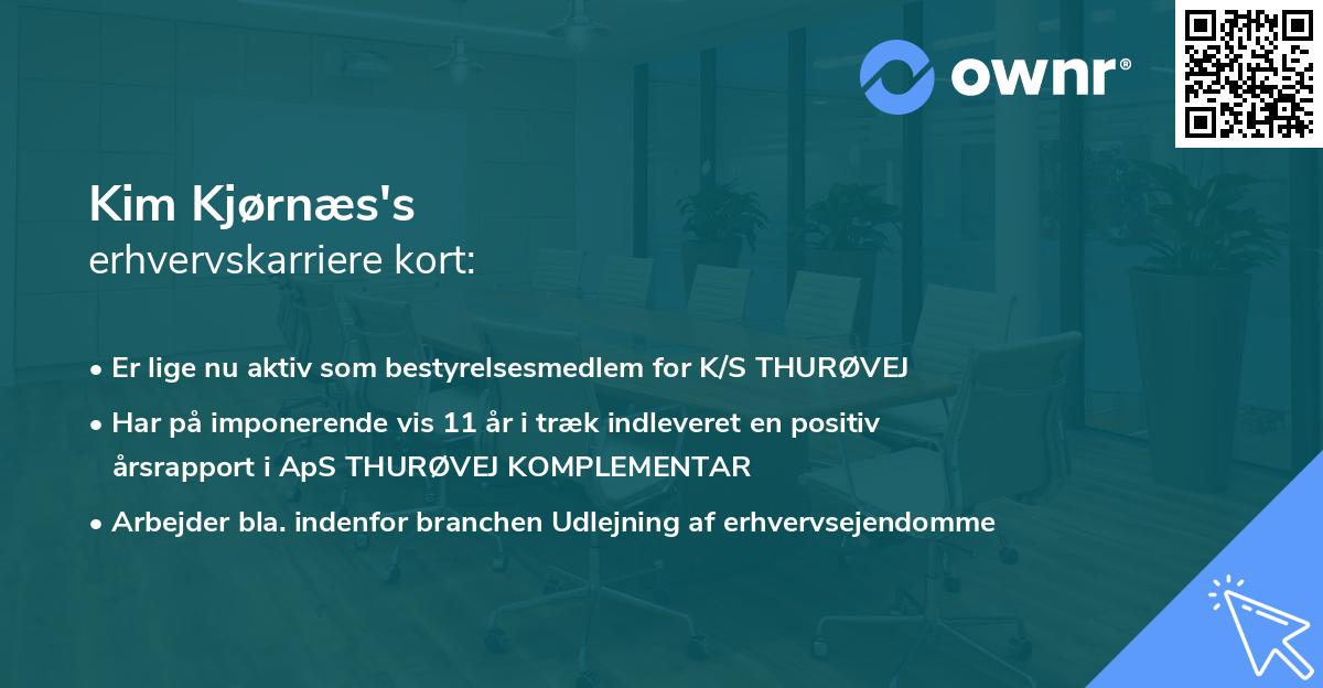 Kim Kjørnæs's erhvervskarriere kort