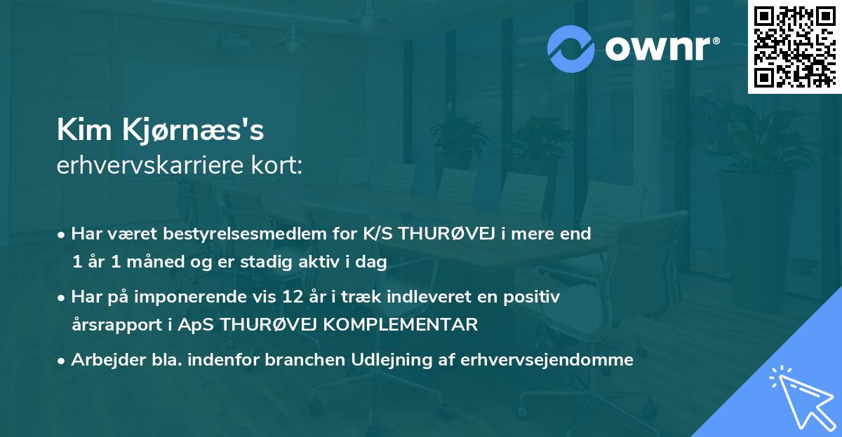 Kim Kjørnæs's erhvervskarriere kort