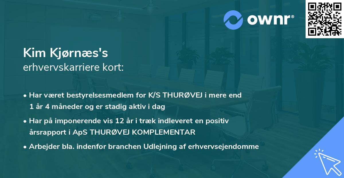Kim Kjørnæs's erhvervskarriere kort