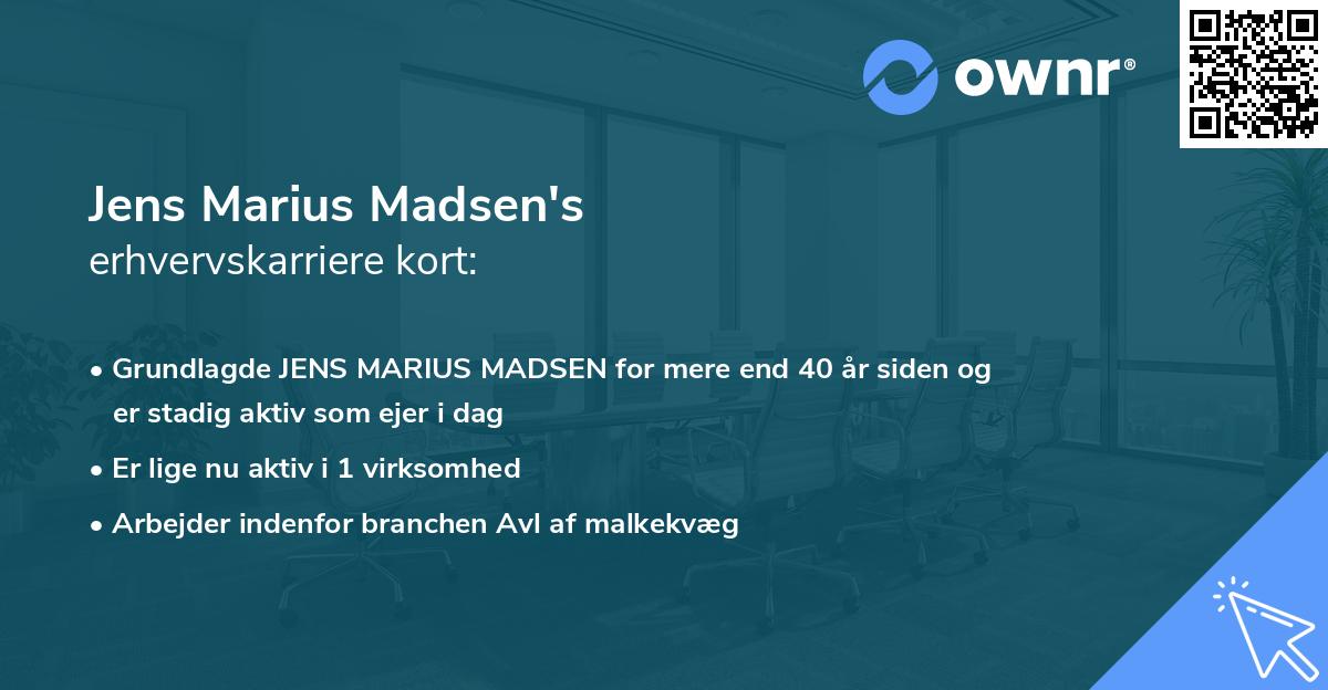 Jens Marius Madsen's erhvervskarriere kort