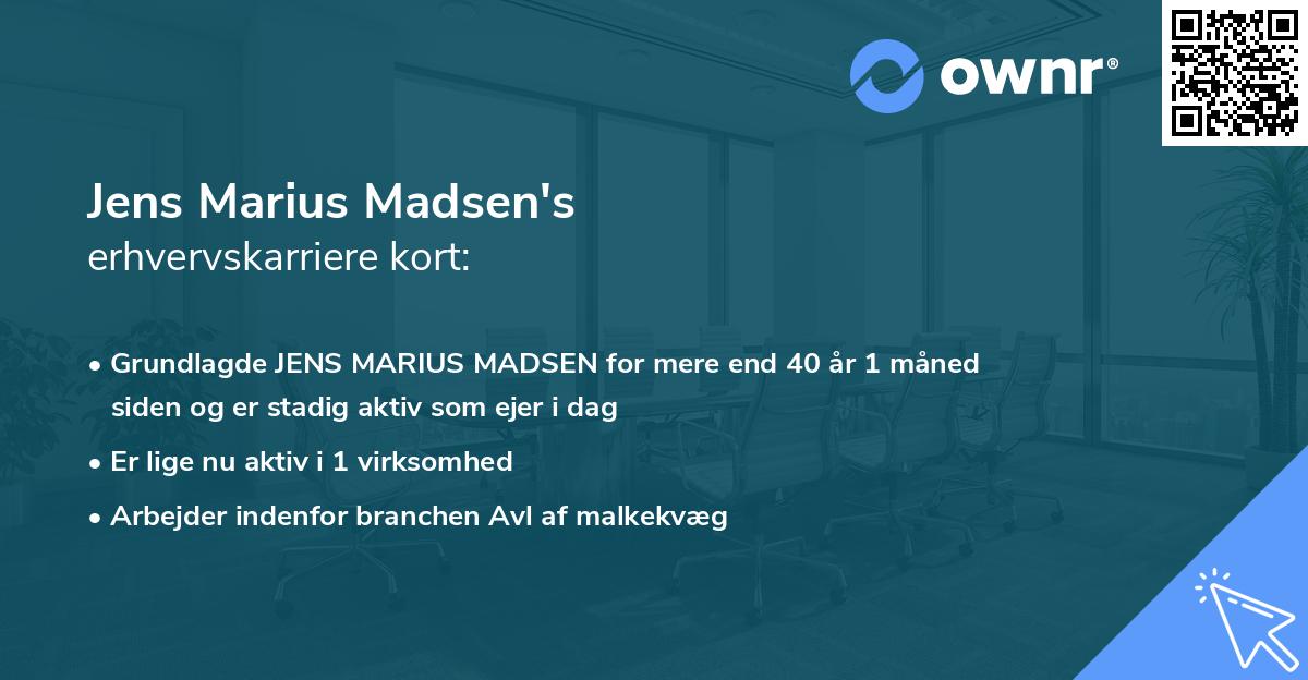 Jens Marius Madsen's erhvervskarriere kort