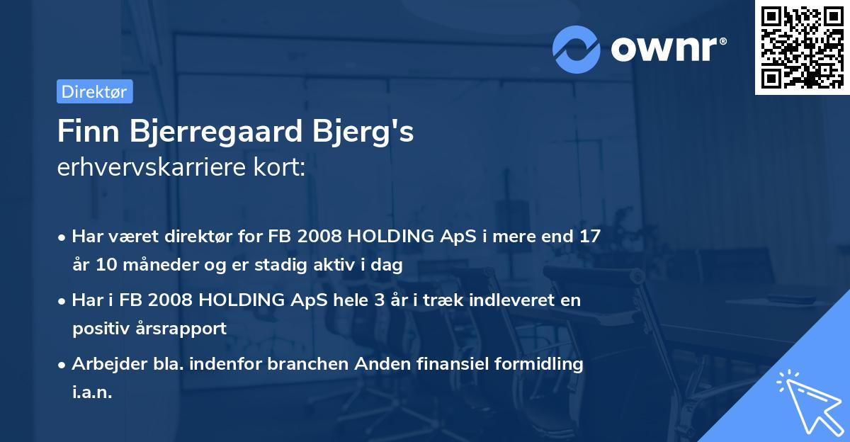 Finn Bjerregaard Bjerg's erhvervskarriere kort
