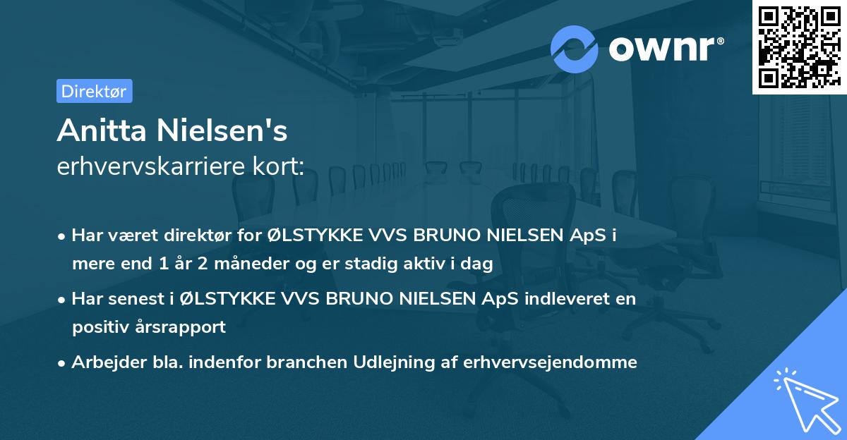 Anitta Nielsen's erhvervskarriere kort