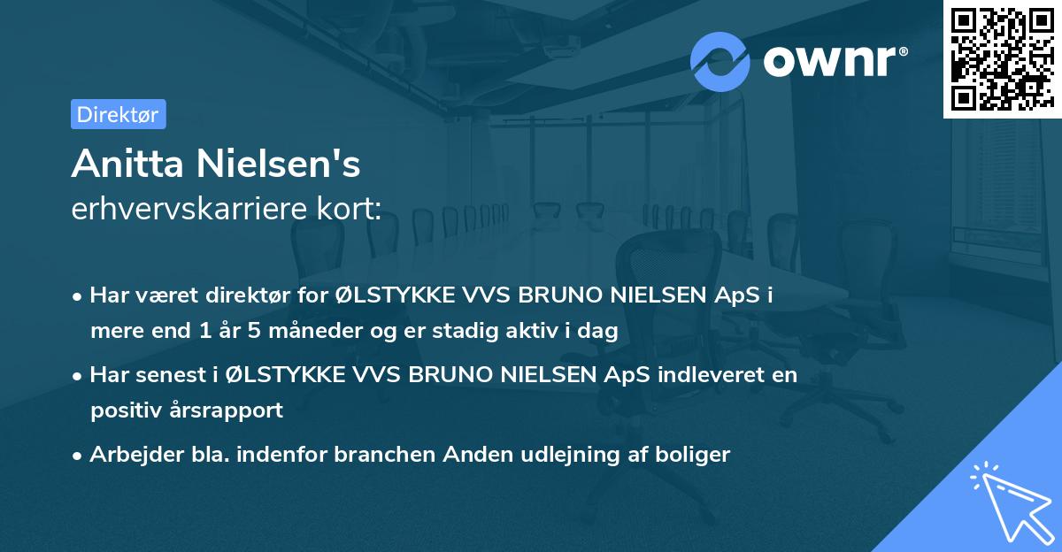 Anitta Nielsen's erhvervskarriere kort