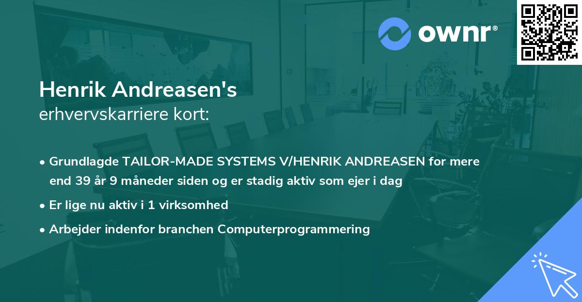 Henrik Andreasen's erhvervskarriere kort