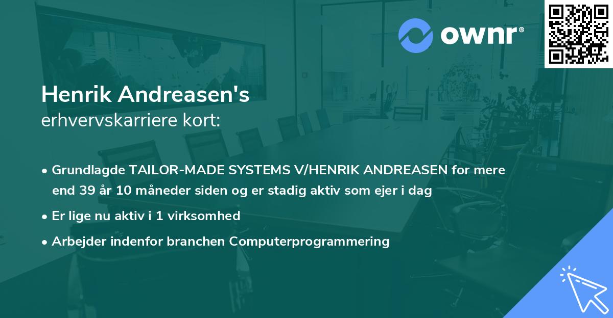 Henrik Andreasen's erhvervskarriere kort