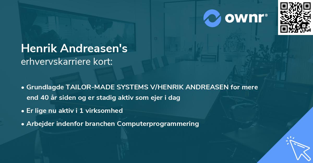 Henrik Andreasen's erhvervskarriere kort