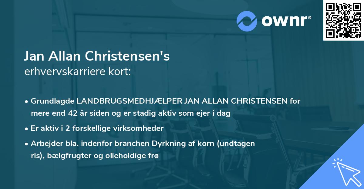 Jan Allan Christensen's erhvervskarriere kort