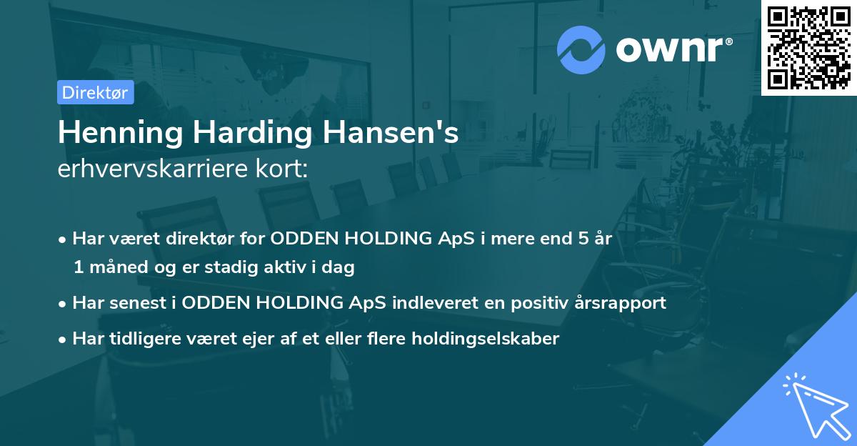 Henning Harding Hansen's erhvervskarriere kort