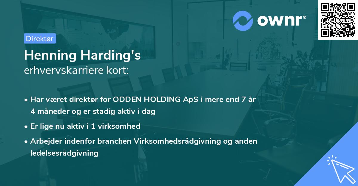 Henning Harding's erhvervskarriere kort