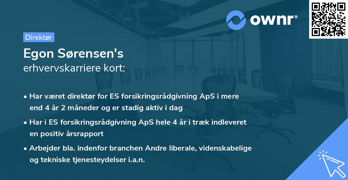 Egon Sørensen's erhvervskarriere kort