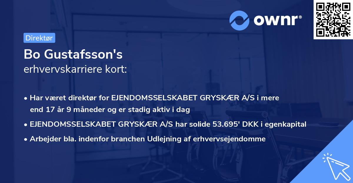 Bo Gustafsson's erhvervskarriere kort