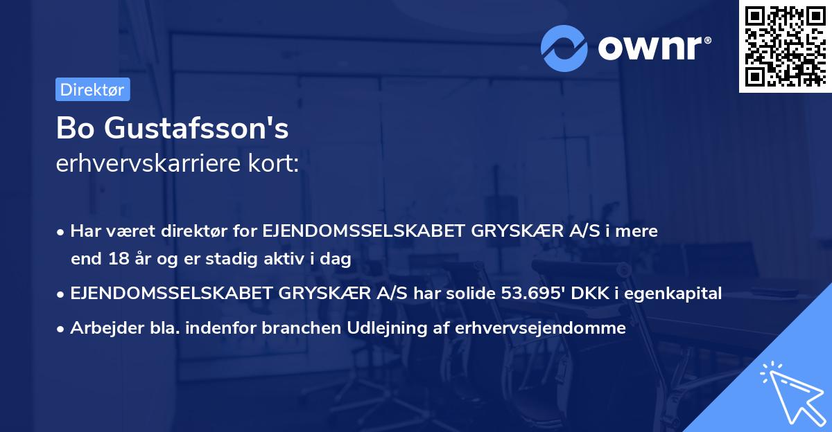 Bo Gustafsson's erhvervskarriere kort