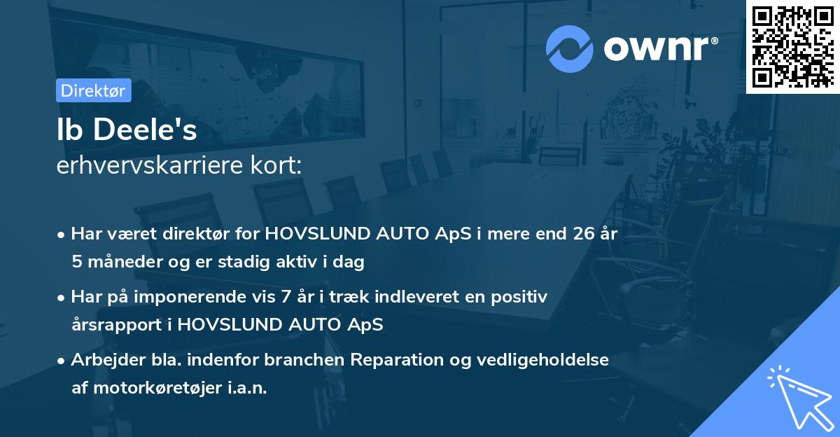 Ib Deele's erhvervskarriere kort