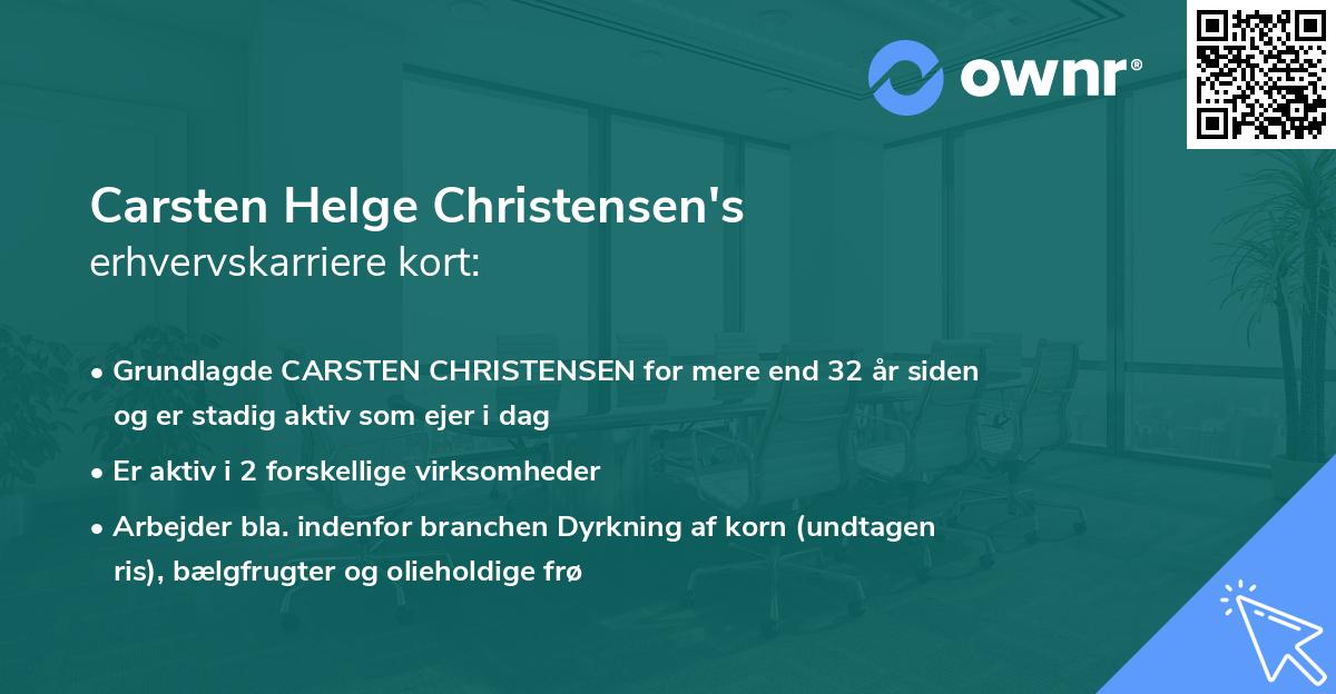 Carsten Helge Christensen's erhvervskarriere kort