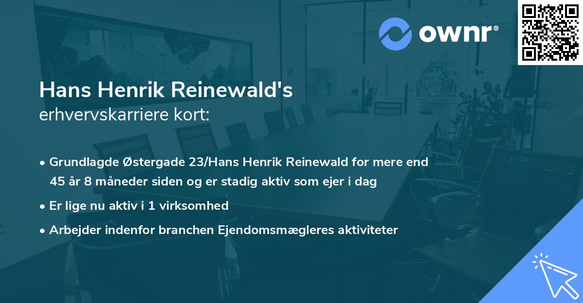 Hans Henrik Reinewald's erhvervskarriere kort