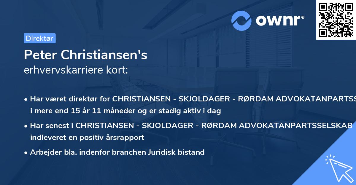 Peter Christiansen's erhvervskarriere kort