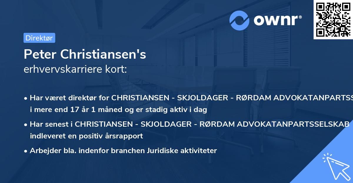 Peter Christiansen's erhvervskarriere kort