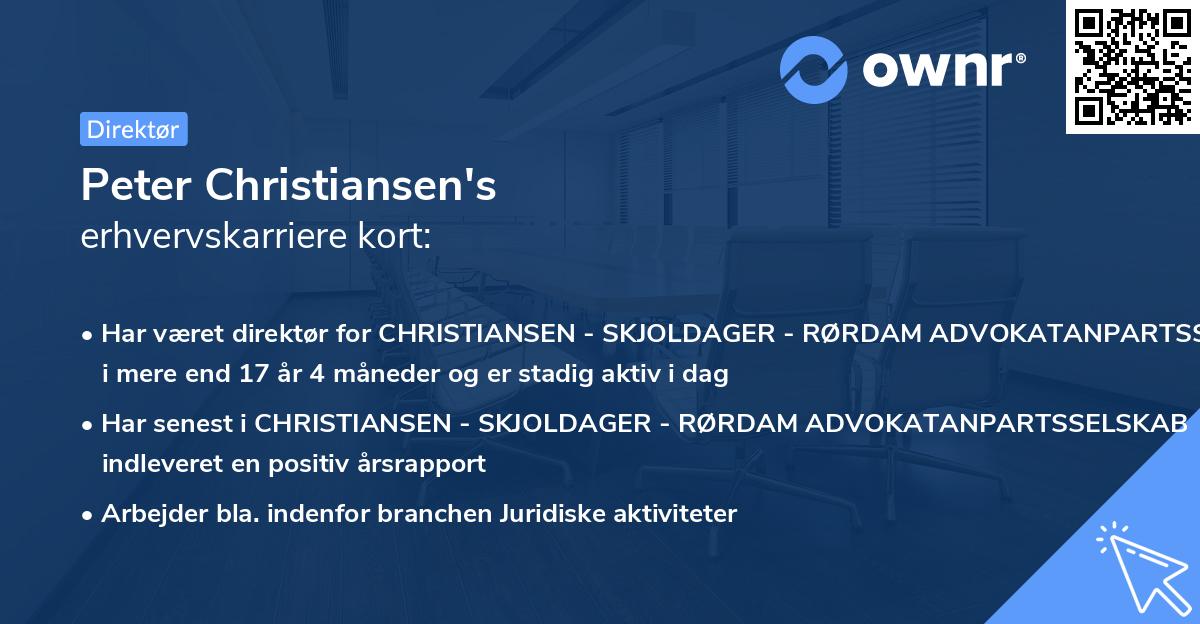 Peter Christiansen's erhvervskarriere kort