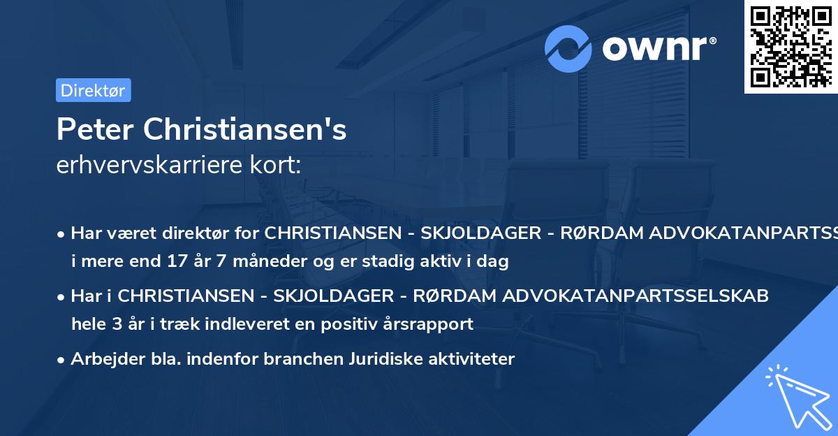 Peter Christiansen's erhvervskarriere kort