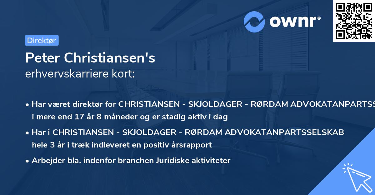 Peter Christiansen's erhvervskarriere kort