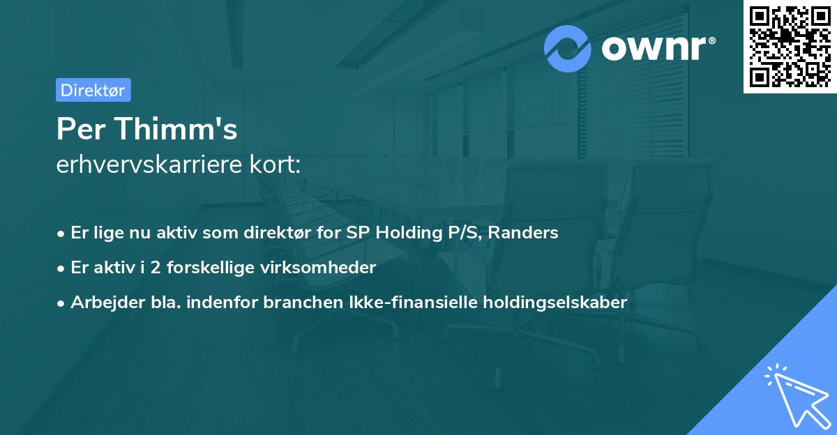 Per Thimm's erhvervskarriere kort