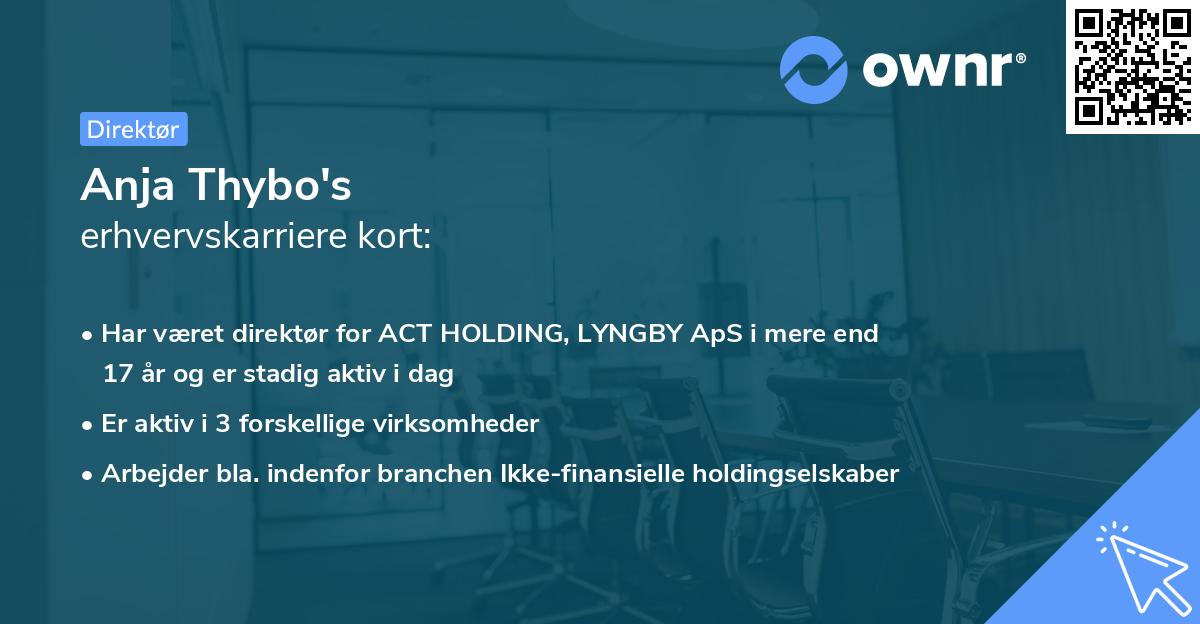 Anja Thybo's erhvervskarriere kort