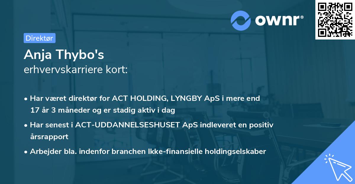 Anja Thybo's erhvervskarriere kort